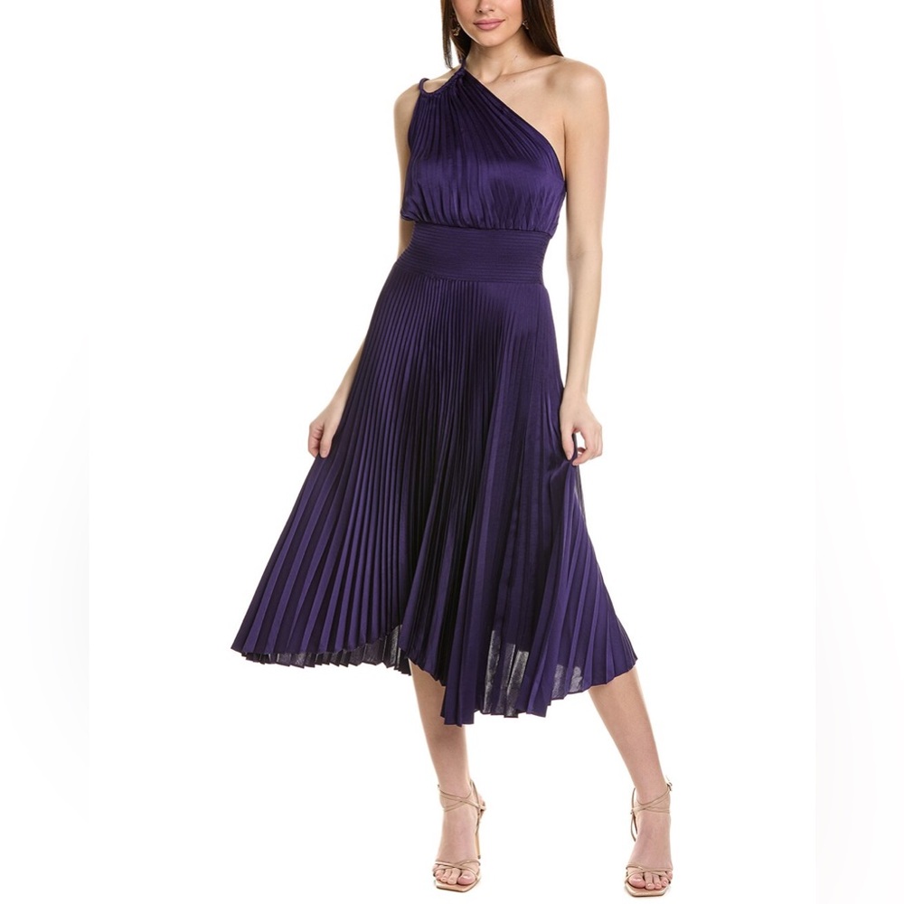 NEW A.L.C. ruby satin pleated dress in purple